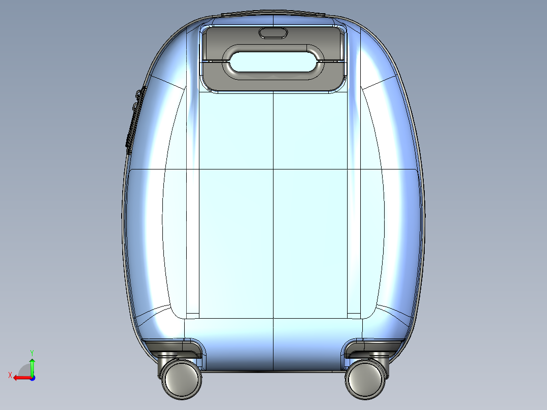 月球系列儿童拉杆箱后视图