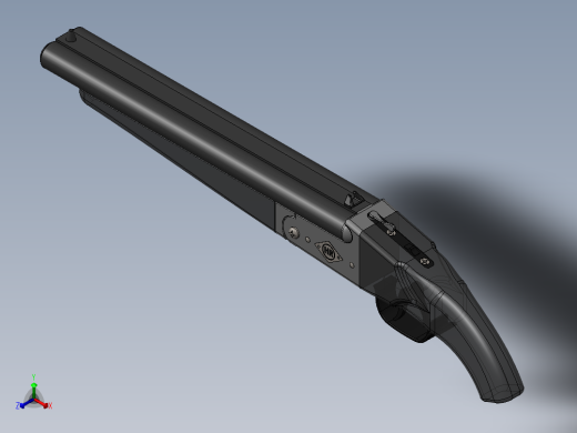 手枪左轮冲锋枪老式狙击步枪设计3D图纸shotgun-mad-max SW STP正等轴测缩略图