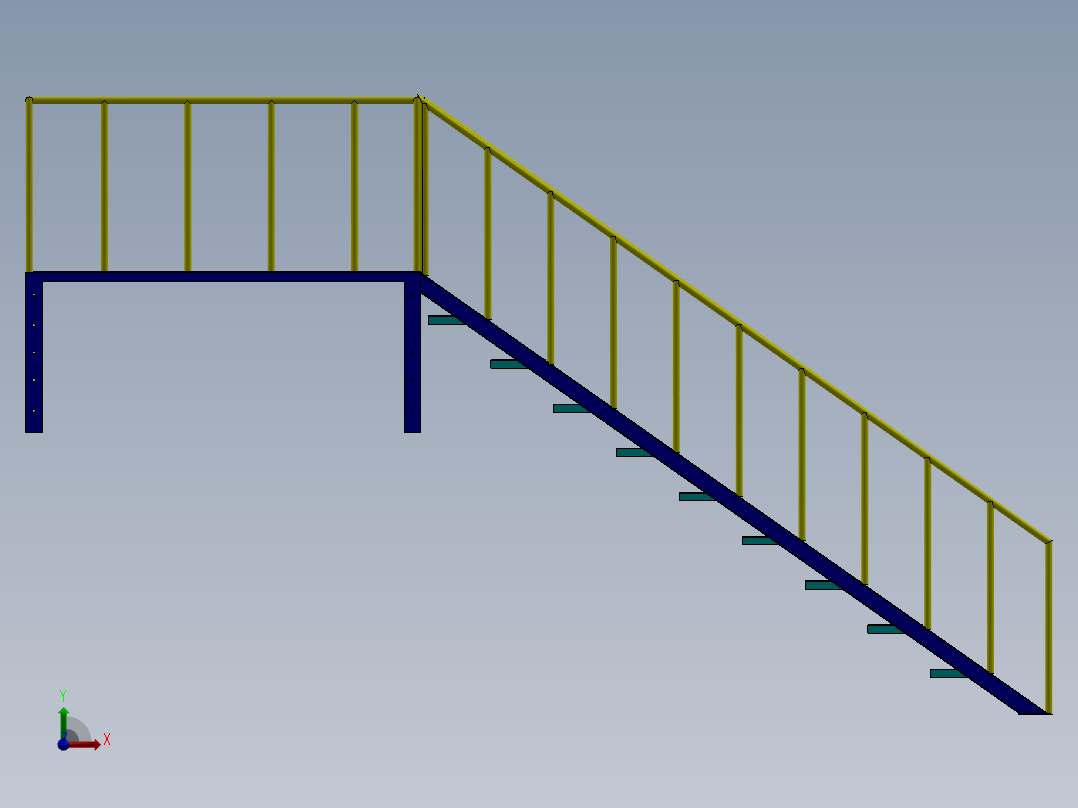 厂区的梯子前视图