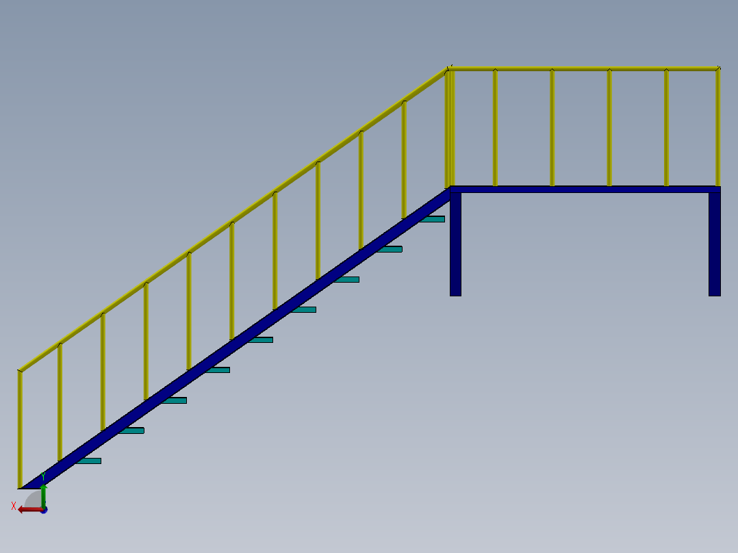 厂区的梯子后视图