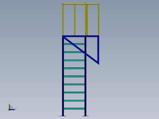 厂区的梯子左视缩略图