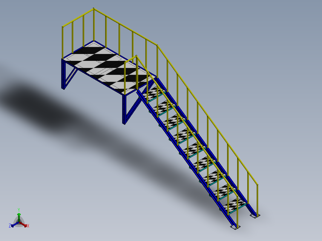 厂区的梯子正等轴测图