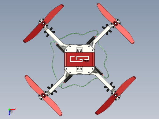 CGPdesign四轴无人机模型3D图纸俯视缩略图