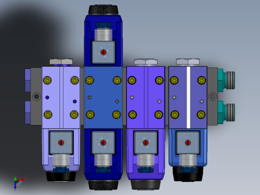 液压块（DGM-3-4E-12-R）（4站）配备4个伊顿（EATON）电磁驱动单向阀（单级）俯视缩略图