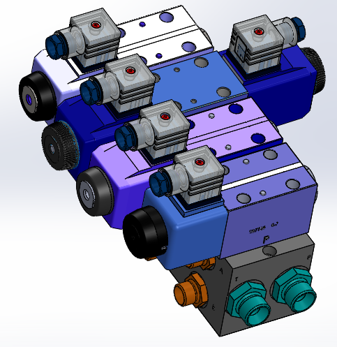 液压块（DGM-3-4E-12-R）（4站）配备4个伊顿（EATON）电磁驱动单向阀（单级）