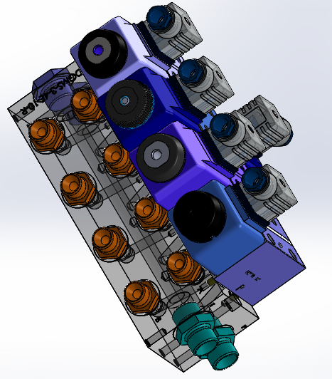 液压块（DGM-3-4E-12-R）（4站）配备4个伊顿（EATON）电磁驱动单向阀（单级）缩略图