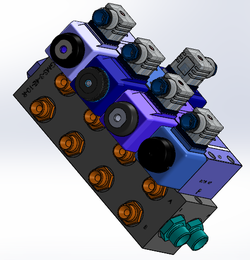 液压块（DGM-3-4E-12-R）（4站）配备4个伊顿（EATON）电磁驱动单向阀（单级）缩略图