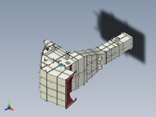 裙板喂料滴漏溜槽正等轴测缩略图