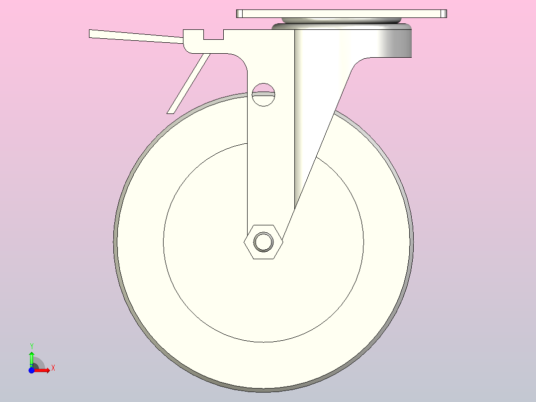 中重载型(200~300kg)万向双刹型脚轮[CADH150-NB]前视图