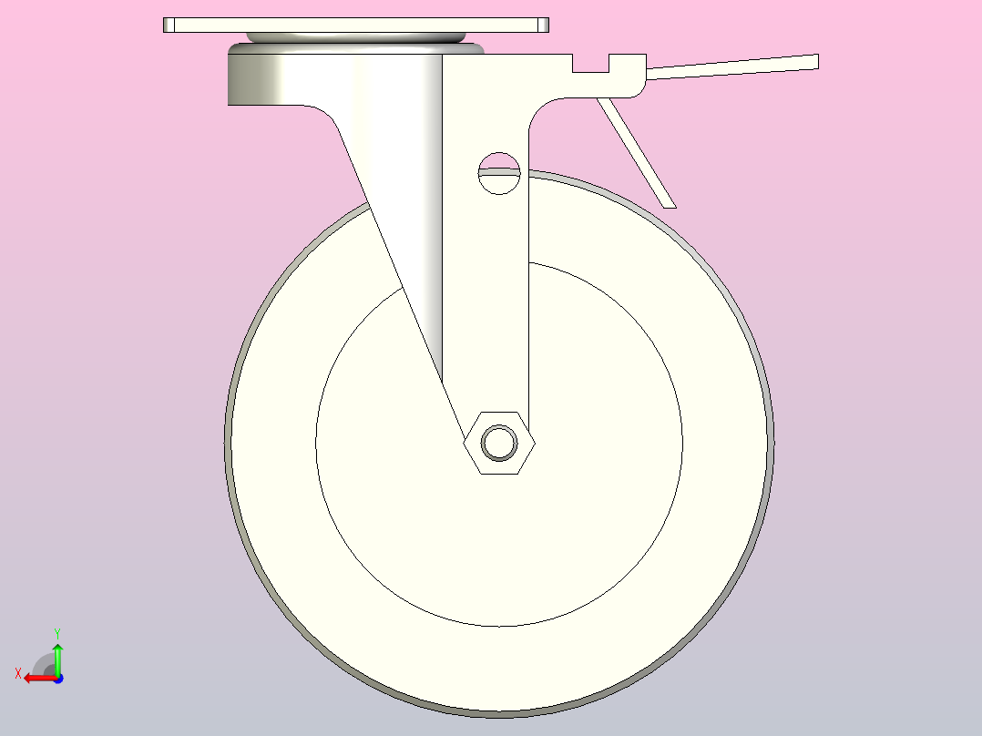 中重载型(200~300kg)万向双刹型脚轮[CADH150-NB]后视图