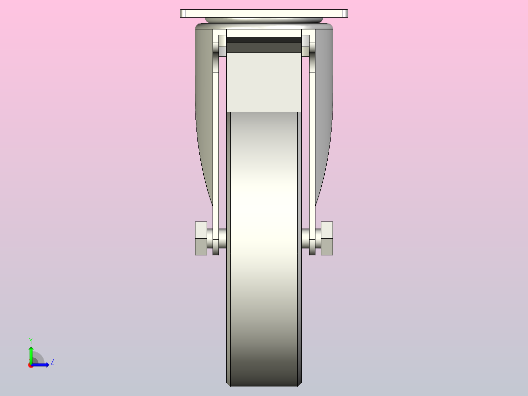 中重载型(200~300kg)万向双刹型脚轮[CADH150-NB]左视图