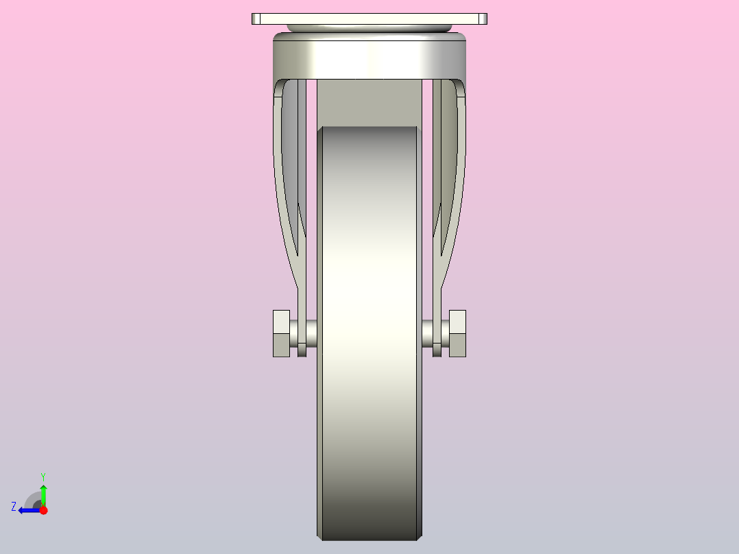 中重载型(200~300kg)万向双刹型脚轮[CADH150-NB]右视图