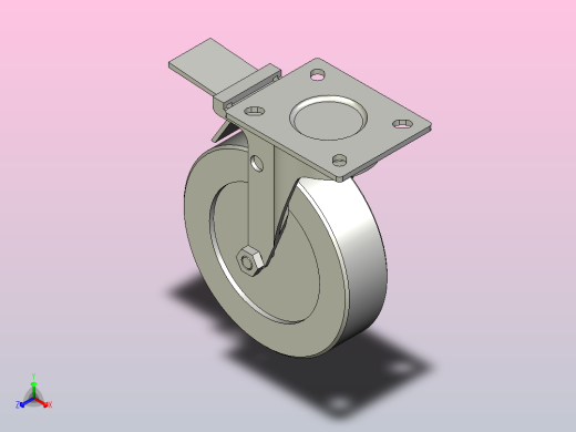 中重载型(200~300kg)万向双刹型脚轮[CADH150-NB]正等轴测缩略图