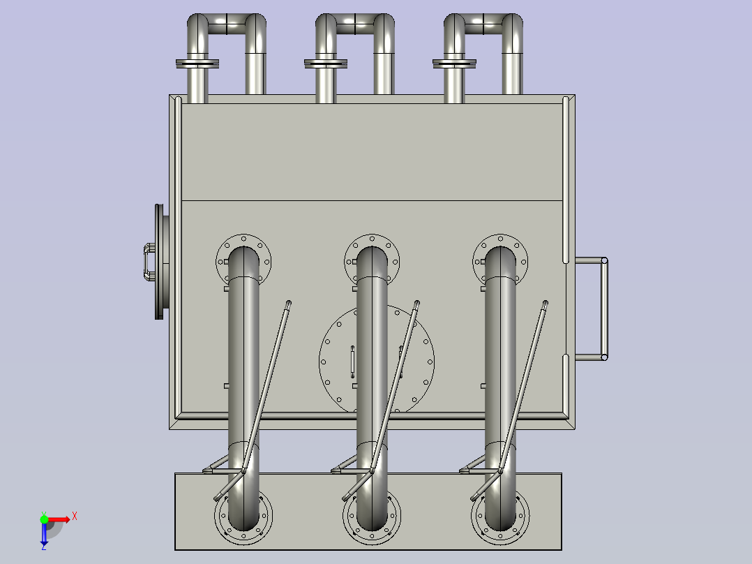 重力式空气擦洗滤池俯视图