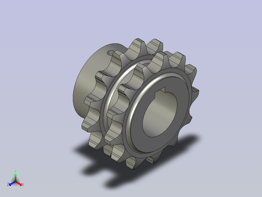 双排链轮10A-13正等轴测图