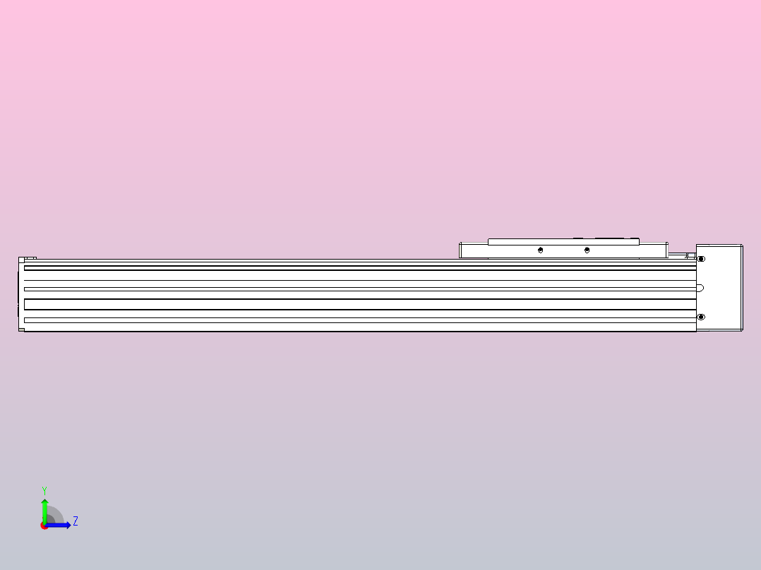 滚珠丝杠直线轴带导轨全封闭TPA-HCR-140D-2010C-L350-MR-Y-P40-N3左视图