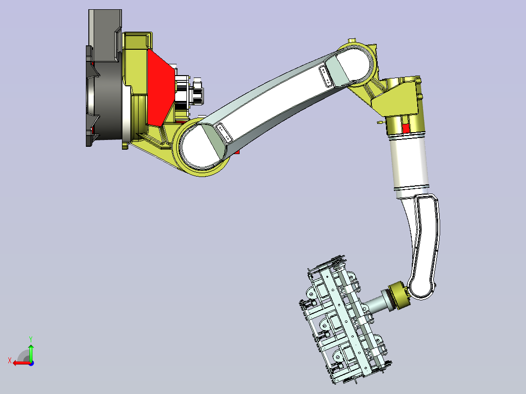 机器人抱夹式码垛抓具设计后视图