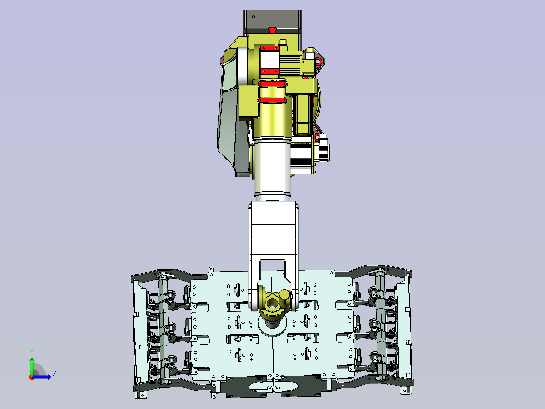 机器人抱夹式码垛抓具设计左视图