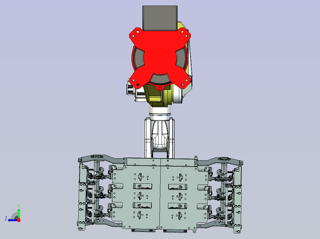 机器人抱夹式码垛抓具设计右视图