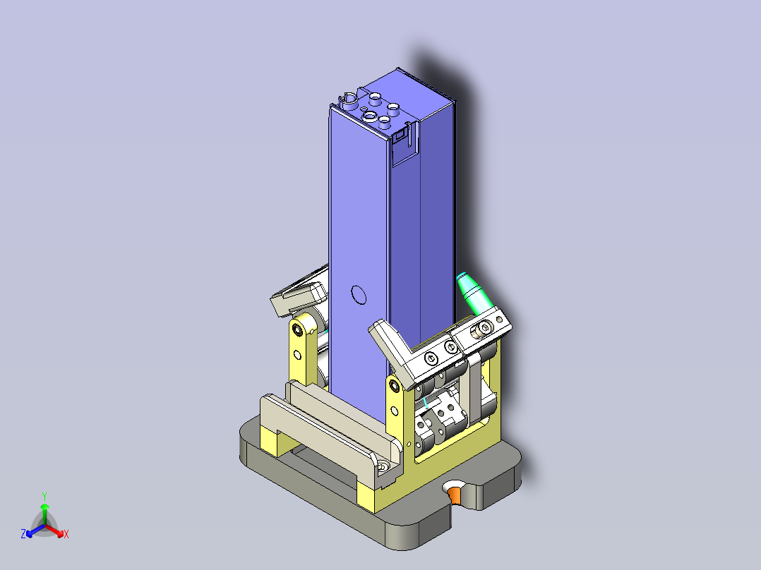 一款弹性离线双向侧夹居中定位3D模型主视图