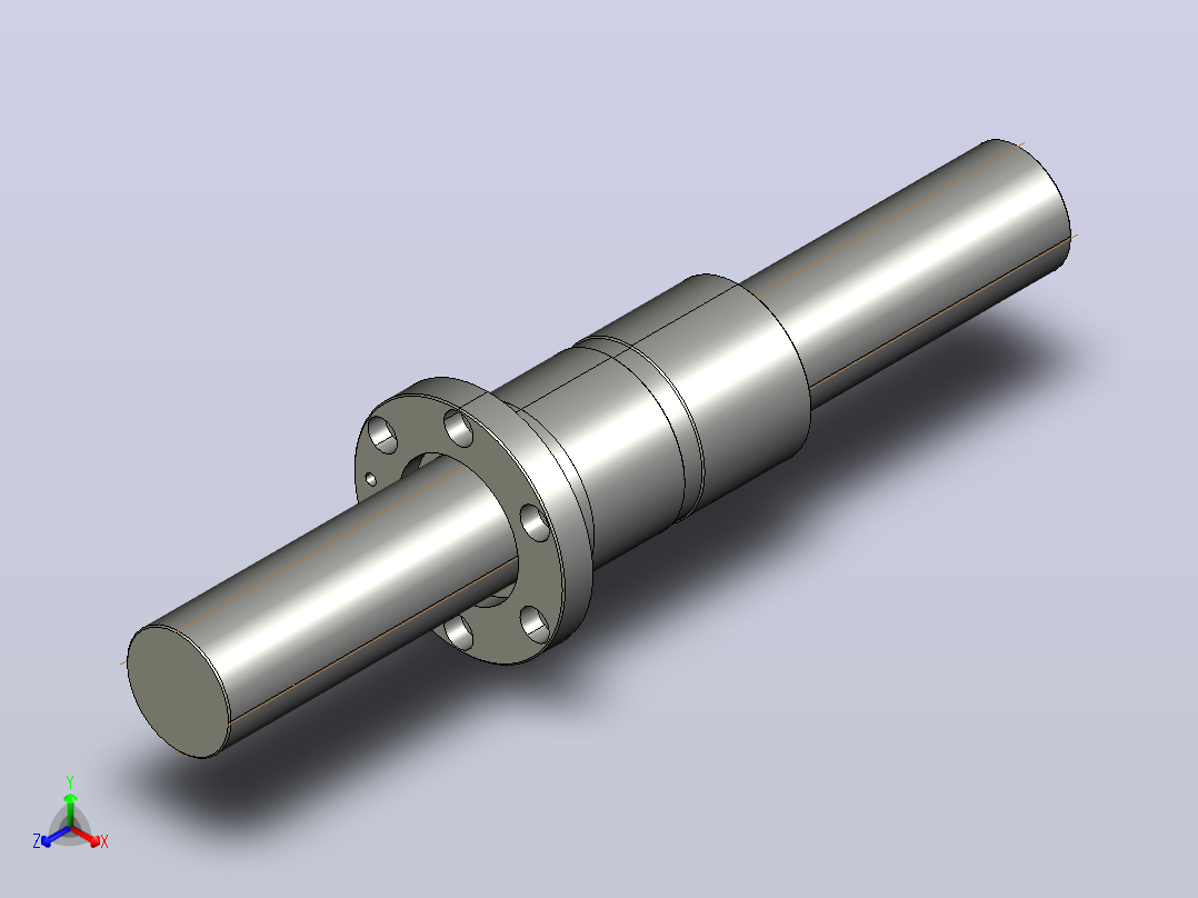 FFZD8012-4滚珠丝杆3D模型主视图