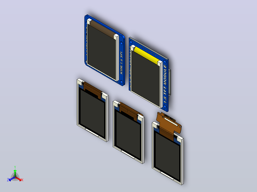 1.8英寸LCD TFT模块正等轴测图