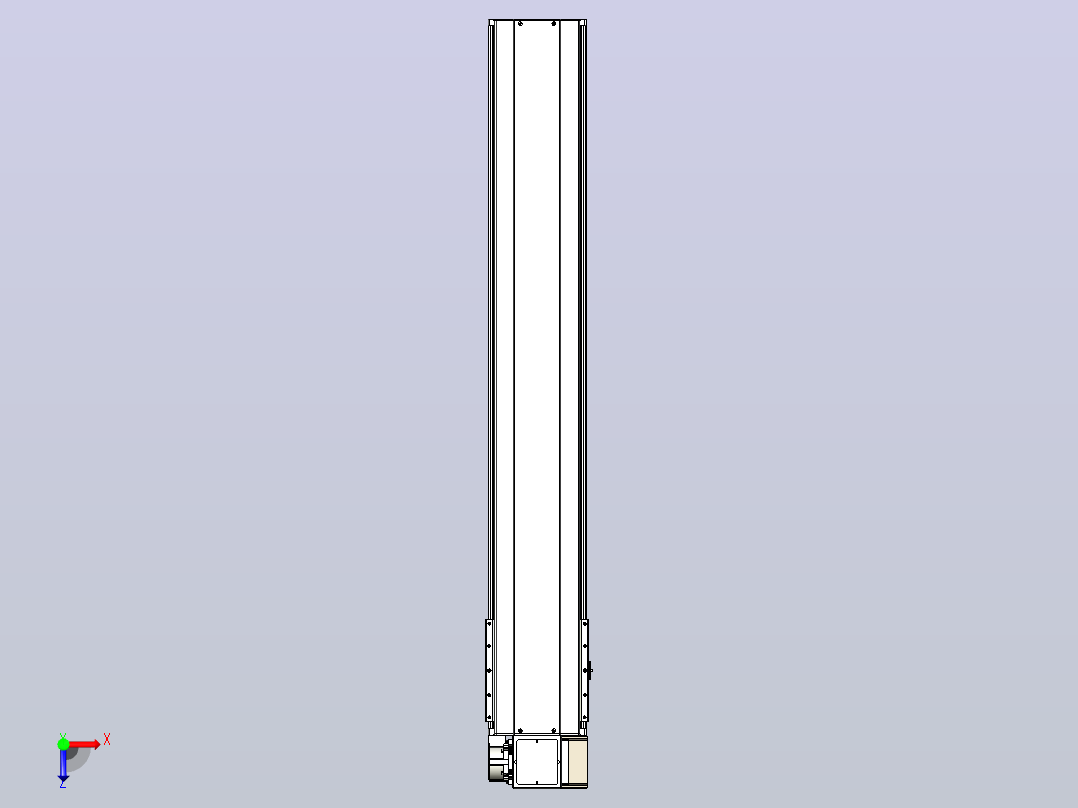 皮带直线轴半封闭可选导轨TPA-HNB-220D-176-L1200-RP-C-P1K-N3俯视图