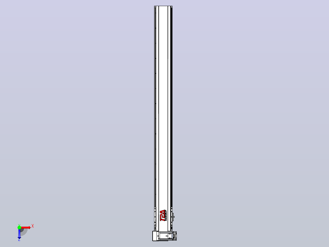 皮带直线轴半封闭可选导轨TPA-HNB-120D-110-L1250-LU-Y-P40-N3俯视图
