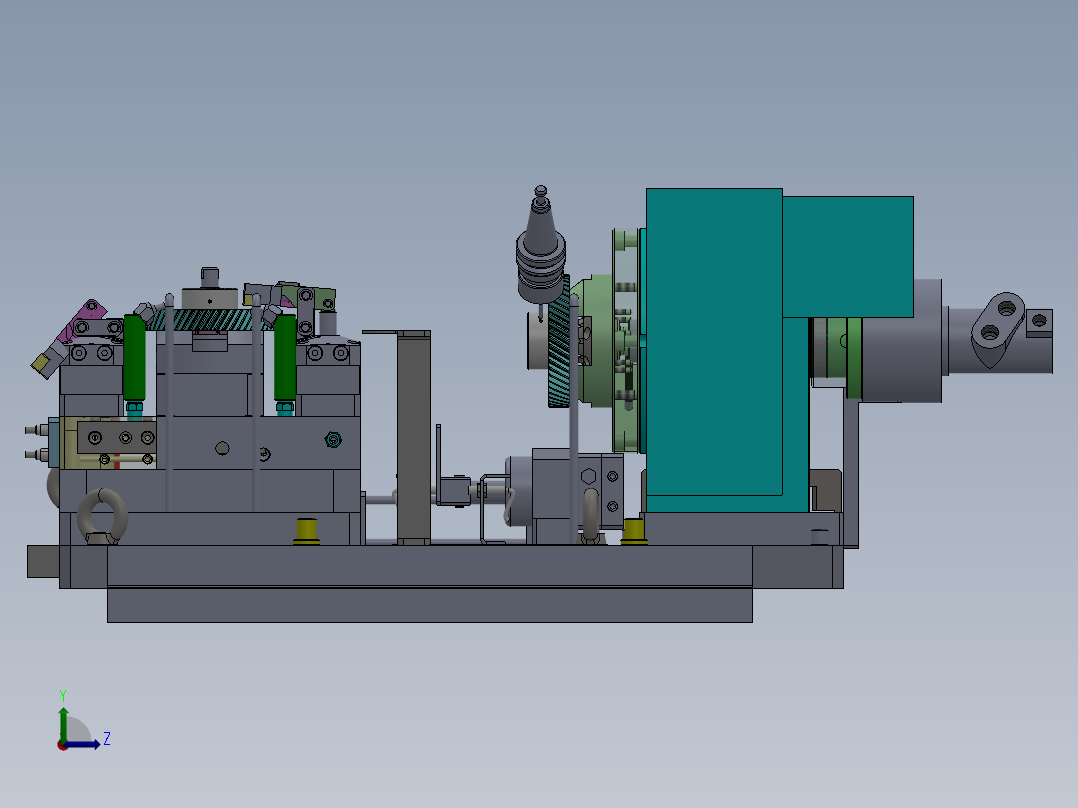 输出主动齿轮液压夹具组立图左视图