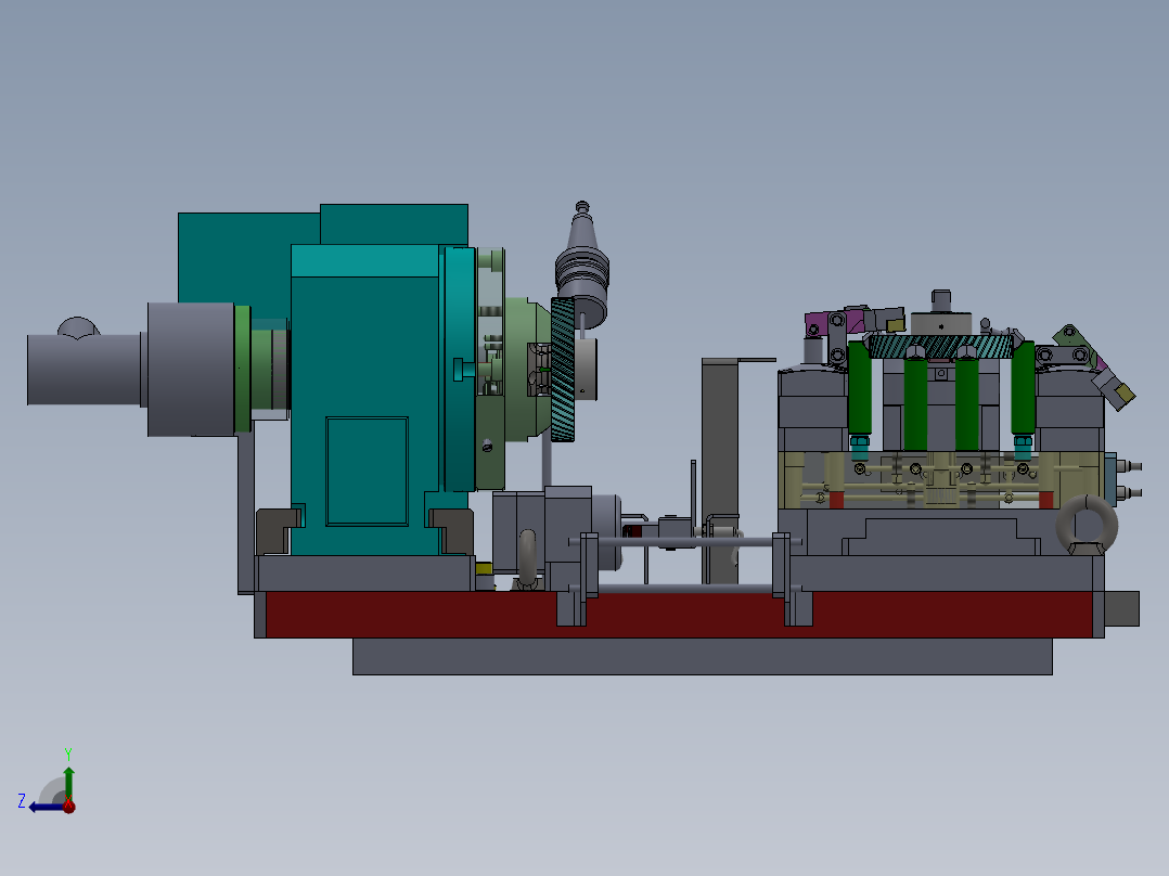 输出主动齿轮液压夹具组立图右视图