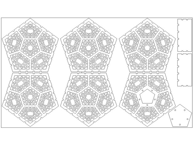 多面体影子灯激光雕刻图纸 dxf格式