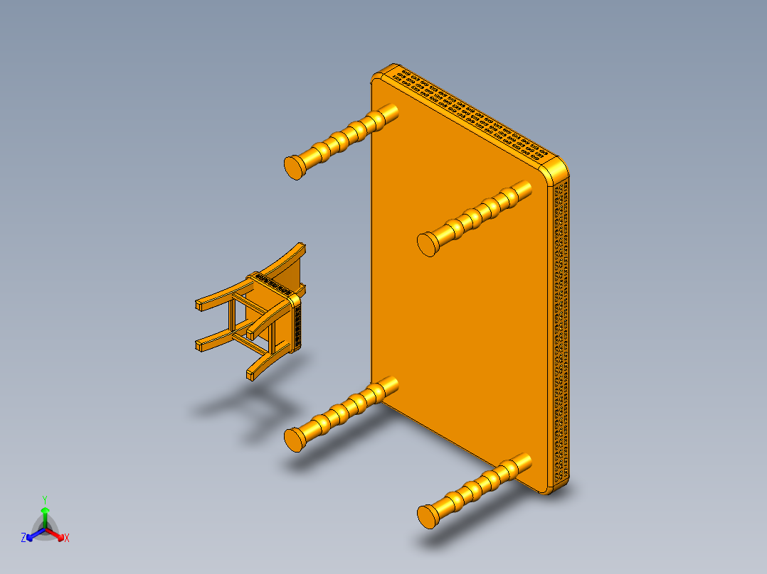桌椅正等轴测图