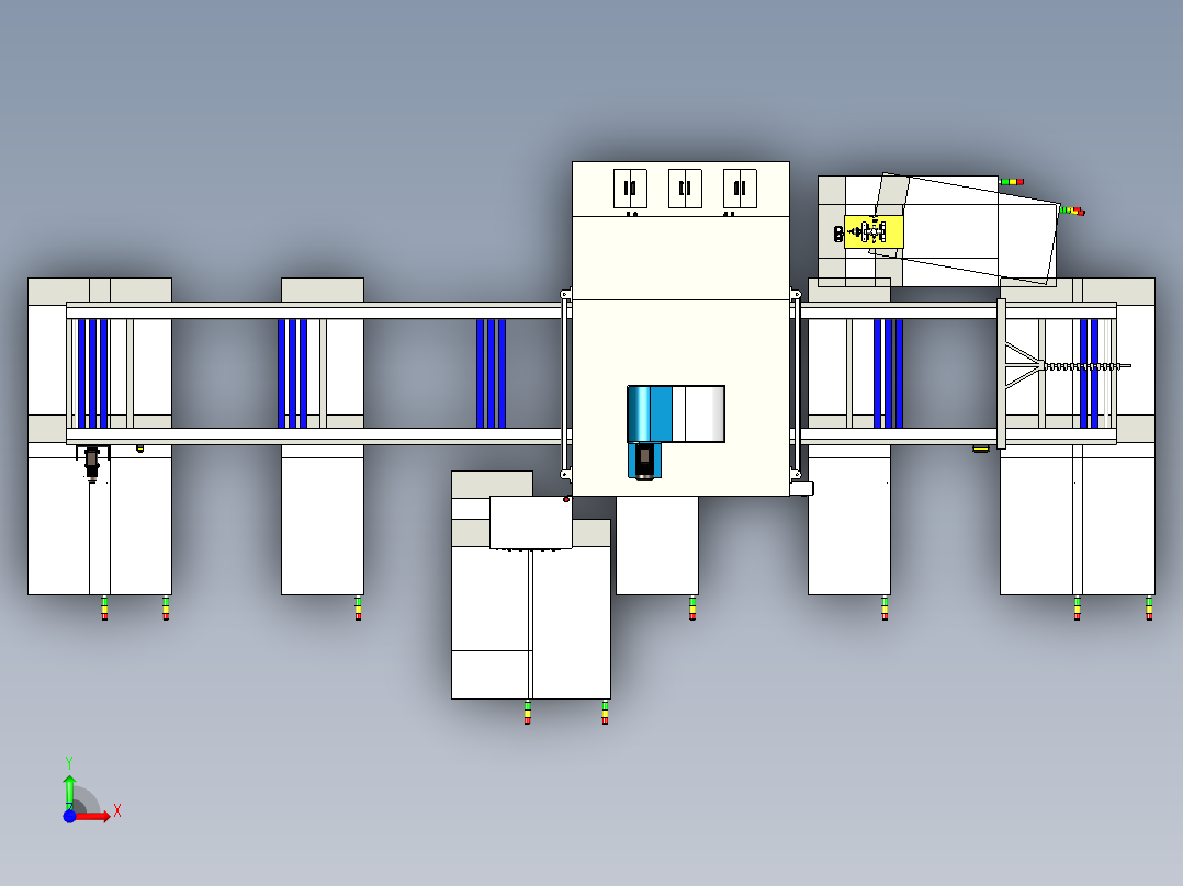 网板循环式五轴喷涂线前视图