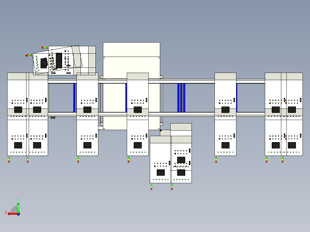 网板循环式五轴喷涂线后视图