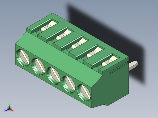 PCB Terminal Block 5 DEG381-3.5正等轴测缩略图