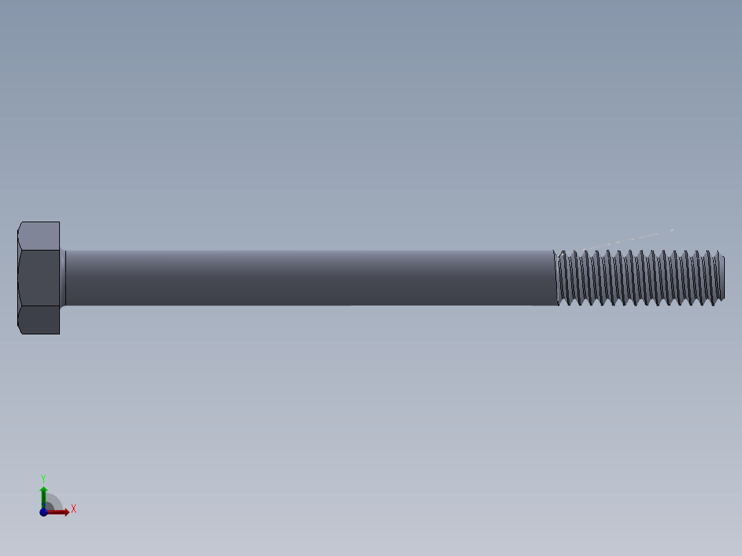 UNC 六角螺栓-Hex Bolt 0.250-20 x 3前视图