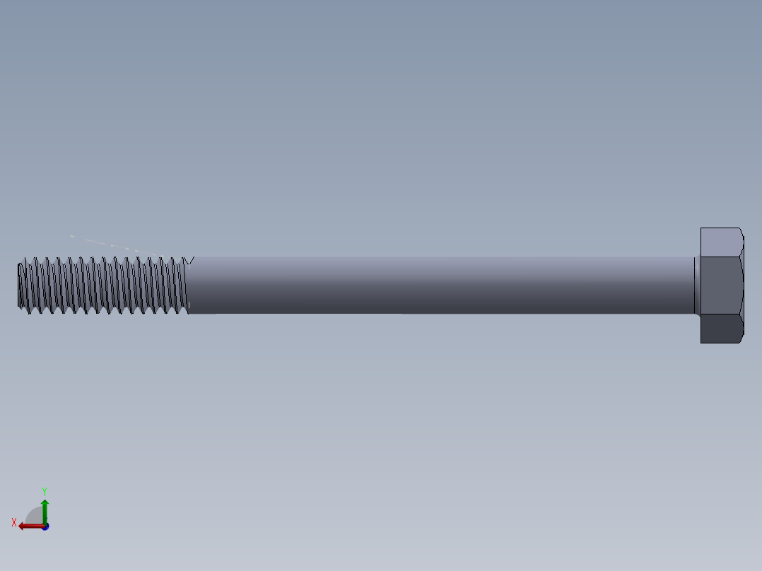 UNC 六角螺栓-Hex Bolt 0.250-20 x 3后视图
