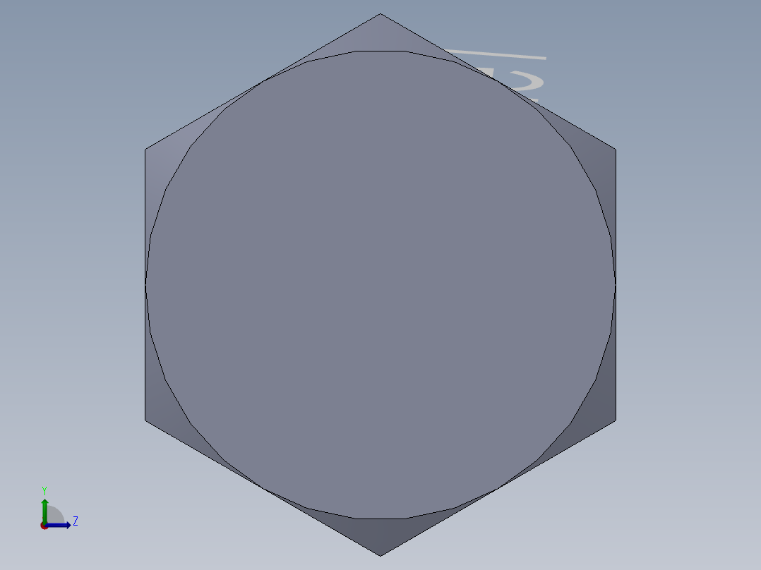 UNC 六角螺栓-Hex Bolt 0.250-20 x 3左视图