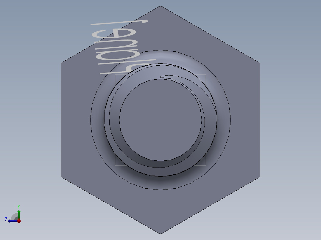 UNC 六角螺栓-Hex Bolt 0.250-20 x 3右视图