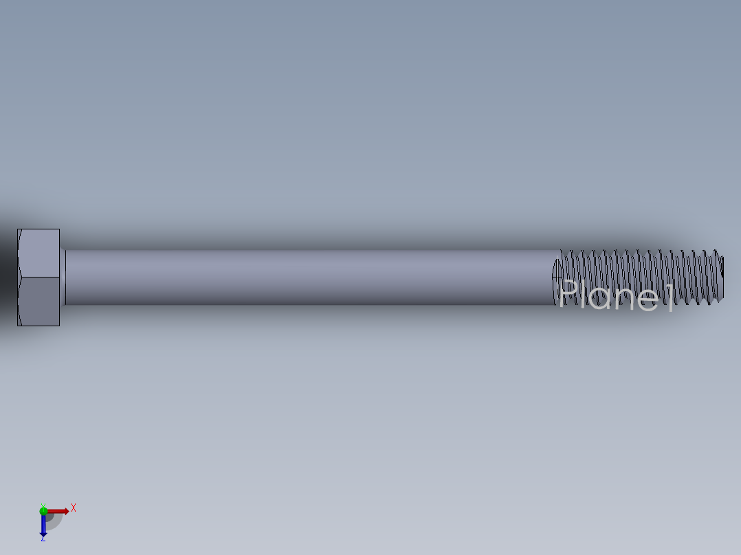 UNC 六角螺栓-Hex Bolt 0.250-20 x 3俯视图