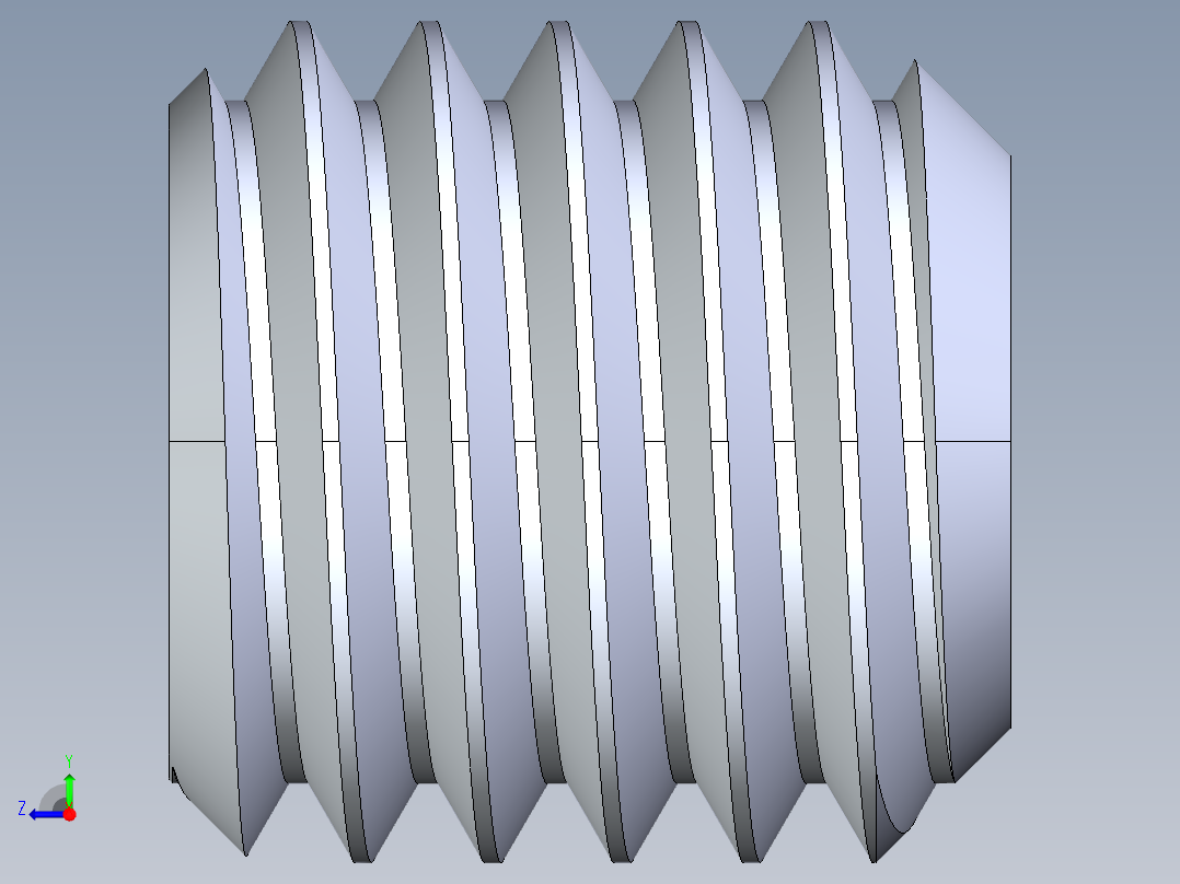 UNC 平头紧定螺钉-UNC SET SCREW 0.500 x0.500.STEP右视图