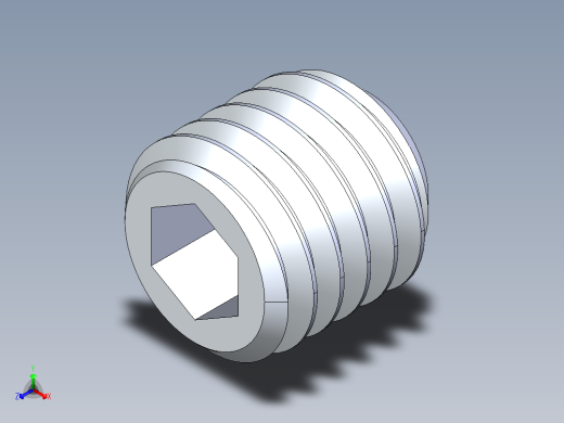 UNC 平头紧定螺钉-UNC SET SCREW 0.500 x0.500.STEP正等轴测缩略图