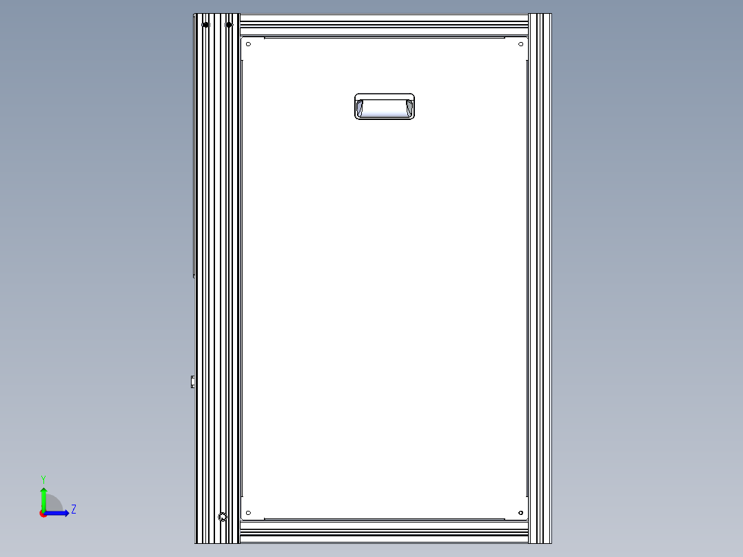 结构简单的框架型材铝包括垂直门左视图
