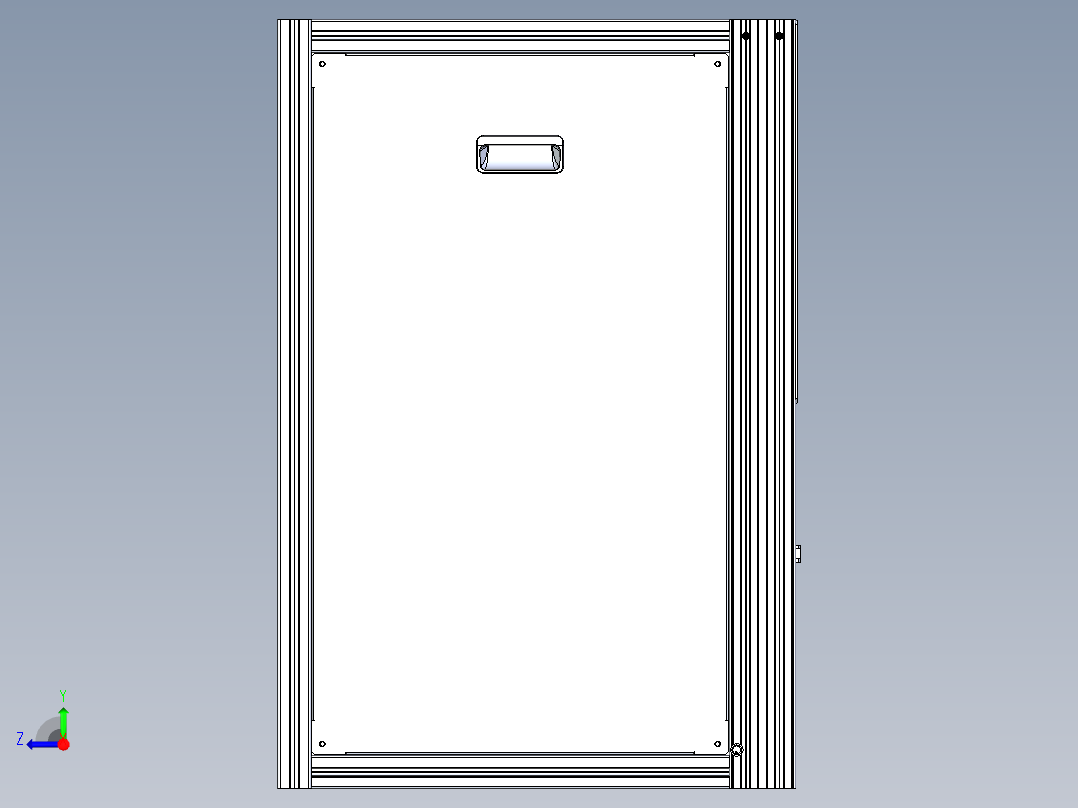 结构简单的框架型材铝包括垂直门右视图