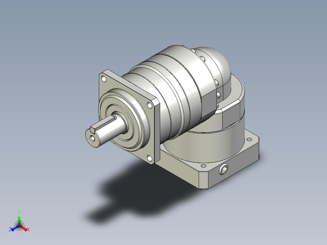 多摩川行星减速机TBR-060-L1-14BK14正等轴测图