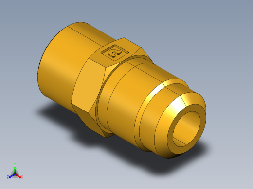 扩口式工业通用硬管接头Flare To Solder 43F-6-8正等轴测缩略图