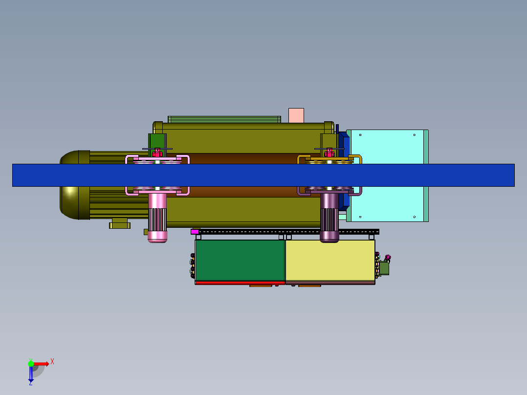 八吨电动葫芦含跑车控制箱俯视图