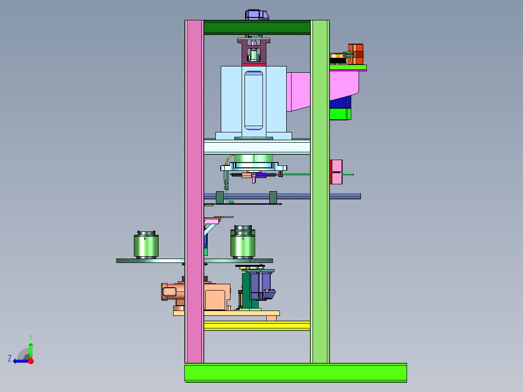 马达非标线圈绕线机右视图