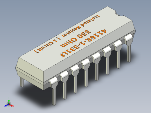 电容器 二极管 电阻器-IGES Resistor 330 Ohm 4116R-1-331LF正等轴测缩略图