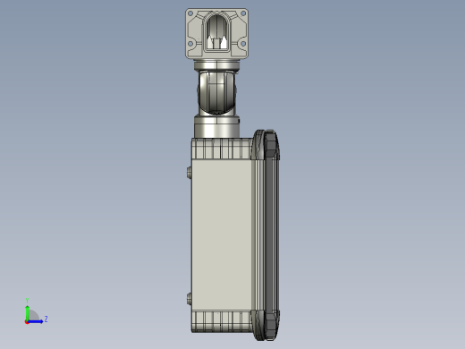 向上墙座+90度箱体连接器+控制箱左视缩略图